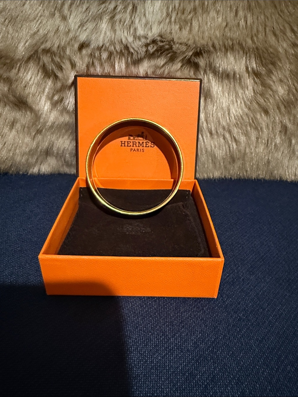 Hermès Printed Enamel Cuff Bracelet in Orange, Green & Red - Picture 2 of 2